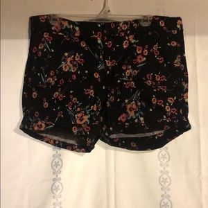 Black Floral Bermuda Shorts